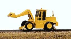 Model of a yellow bulldozer on a track