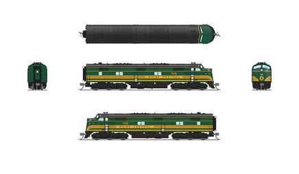 N Broadway Ltd EMD E7A MEC 708 Green & Dulux Gold, Paragon4 Sound/DC/DCC 8766