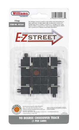 O Williams E-Z Street 90 Degree Crossover Track (1/Card) 00268