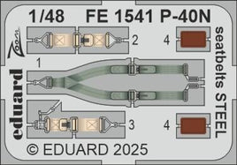 1/48 Eduard P-40N seatbelts STEEL FE1541