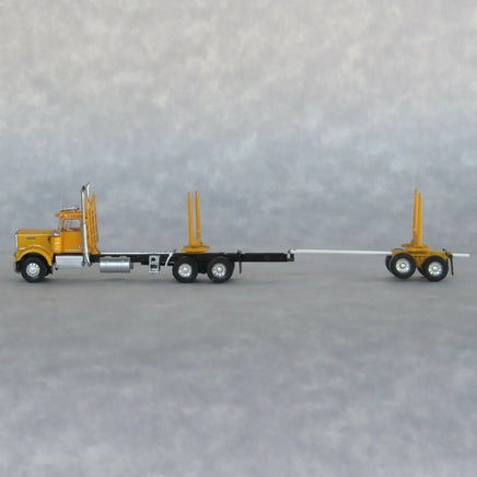 N Trainworx Yellow Kenworth W900 Log Truck 49085