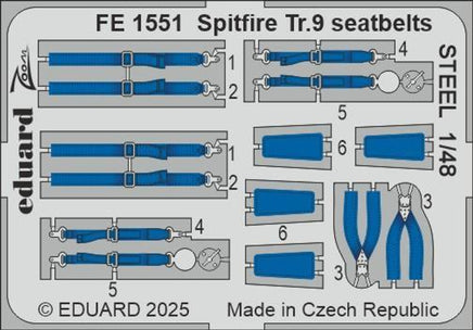 1/48 Eduard Spitfire Tr.9 seatbelts STEEL FE1551