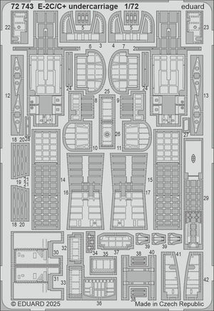 1/72 Eduard E-2C/C+ undercarriage Photo etched set for HELLER kit 72743