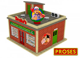 O Bachmann Drake's Hardware Store with Light and Rotating Sign Kit 39123