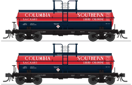 HO Broadway Ltd 6,000 Gallon Tank Cars Columbia Southern (2-Pack) 6460