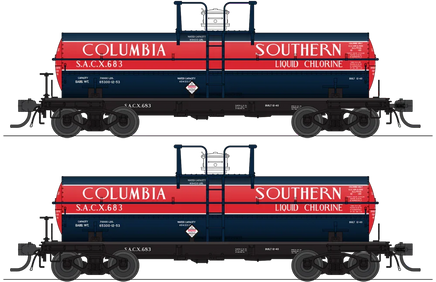 HO Broadway Ltd 6,000 Gallon Tank Cars Columbia Southern (2-Pack) 6460