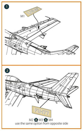 1/48 Clear Prop F-86A Pre-Cut Patterns for Numbers and Lettering Painting Mask 48068