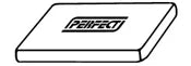 Rectangular object with 'PERFECT' branding on a white background
