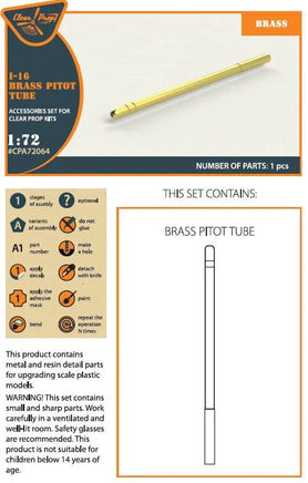 1/72 Clear Prop I-16 Brass Pitot Tube 72064