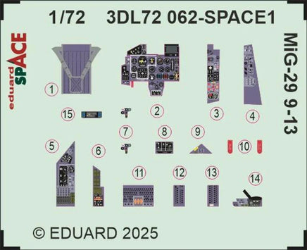 1/72 Eduard MiG-29 9-13 SPACE SPACE for GREAT WALL HOBBY kit 3DL72062