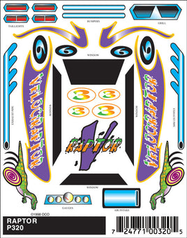 PineCar Raptor Decal 320