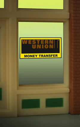O/HO Miller Engineering Western Union Window Sign 8940 - MPM Hobbies