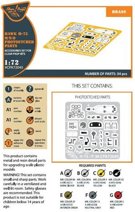 1/72 Clear Prop Hawk H-75 M/N/O PE Parts for CP Kits CP72021/CP72022 A72045