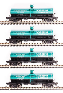 HO Broadway Ltd 6,000 Gallon Tank Cars Mathieson (4-Pack) 6175