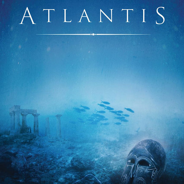 Book cover of 'The Wars of Atlantis' by Phil Masters with underwater scene and ancient helmet.