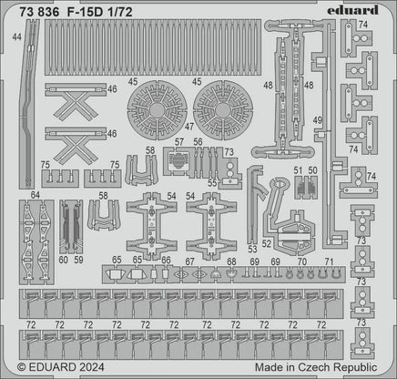 1/72 Eduard F-15D Photo Etch set for FINE MOLDS 73836