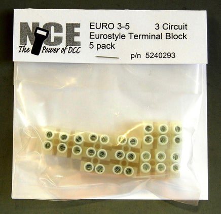 NCE 3 Circuit Eurostyle Term Strip 14-24 AWG (5 pcs) 0293