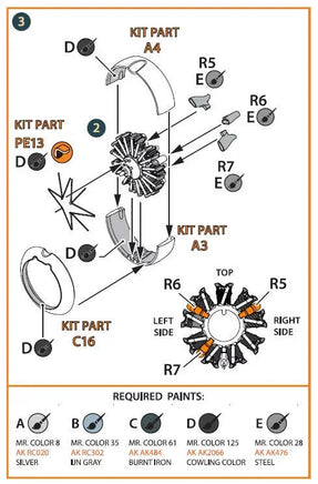 1/72 Clear Prop A5M Claude (All Versions) Resin Engine Set for CP Kits (Upgraded) 72094