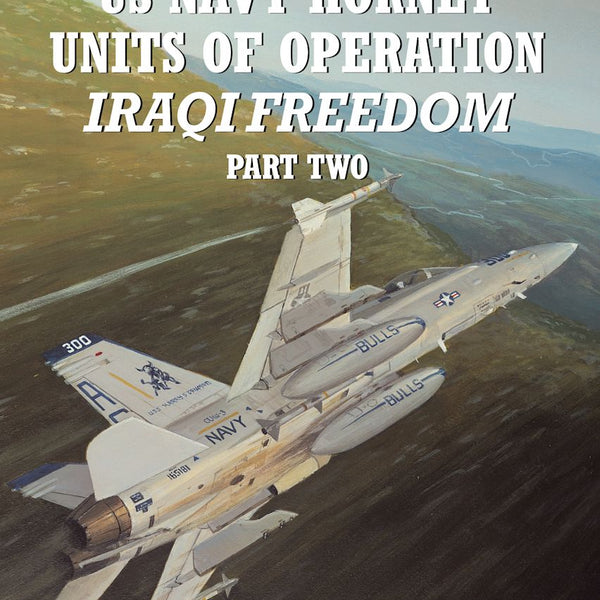 Book cover of 'US Navy Hornet Units of Operation Iraqi Freedom Part Two' with fighter jets on a runway.