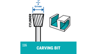 Dremel Carving Bit 1/4" Cylinder 116