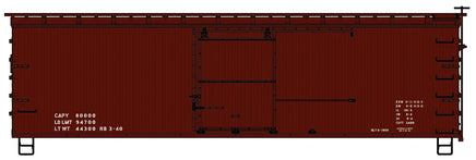 HO Accurail 36' Wood Boxcar Metal Ends Straight Underframe (1940s Lettering) 1497