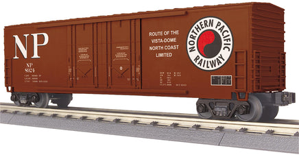 O MTH Northern Pacific 50’ Double Door Plugged Boxcar 30-71094