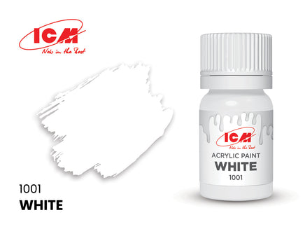 ICM Acrylic Paint White (12ml) 1001