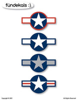 1/48 Fundekals STARS & BARS STANDARD WWII 48011