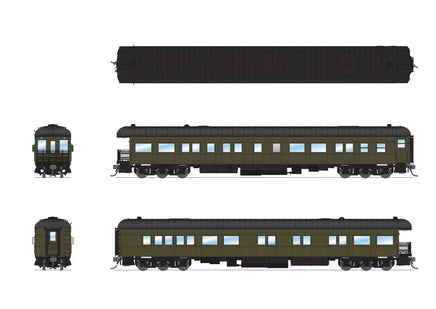 HO Broadway Ltd Unlettered Business Car Pullman Green w/Balloon Roof 8961 - MPM Hobbies