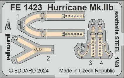 1/48 Eduard Hurricane Mk.IIb seatbelts STEEL for ARMA HOBBY FE1423