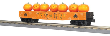 O MTH Halloween Gondola Car w/Flickering Lighted Jack-O-Lanterns (Orange) 30-72260