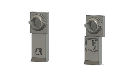 Pair of metallic door handles on a white background