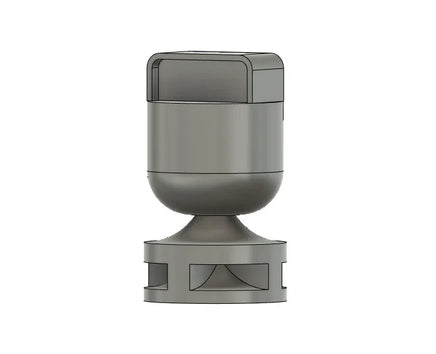 Gray outdoor light fixture on a white background