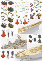 1/350 Pontos Model USS BB-63 Missouri 1945 Detail Up Set for HB (Teak Tone) 37034FN