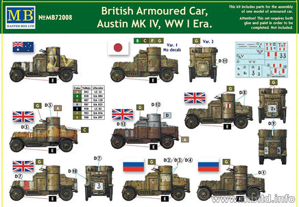 1/72 Master Box British Armoured Car Austin MK IV 72008