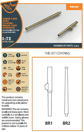 1/72 Clear Prop A5M Claude (late version) brass cast antennas for CP kits CP72009/CP72010 A72004