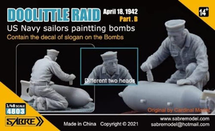 1/48 Sabre Model Doolittle Raid Part.B US Navy sailors paintting bombs 4803