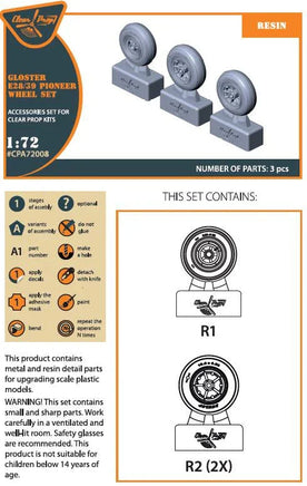 1/72 Clear Prop Gloster E28/39 Pioneer Wheel Set for CP Kits CP72001/CP72007 A72008