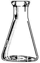 Schematic drawing of a glass Erlenmeyer flask