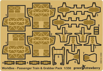 1/350 Green Strawberry Photo Etch WorkBee #3 Passenger Train & Grabber Pack 00614