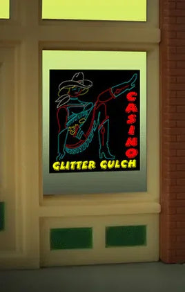 Miller Engineering Glitter Gulch Window Sign 9055 - MPM Hobbies