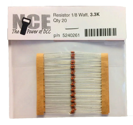 NCE 3300 Ohm Resistor 1/8 Watt (20 pcs) 0261