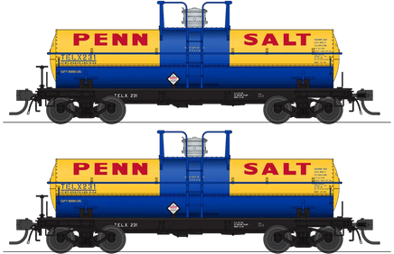 HO Broadway Ltd 6,000 Gallon Tank Cars Penn Salt (2-Pack) 6466