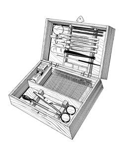 Perfect Parts Dissecting & Slide Prep Kit 816 complete biology laboratory set with stainless steel dissecting tools and microscope slide preparation materials
