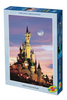 Jigsaw puzzle box featuring a castle at sunset with a moon in the sky