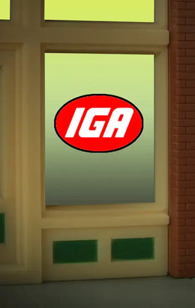 O/HO Miller Engineering IGA Window Sign 8915 - MPM Hobbies