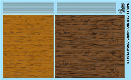 1/24-1/25 Gofer Wood Grain and Bed Strips Model Car Decal Sheet 11043