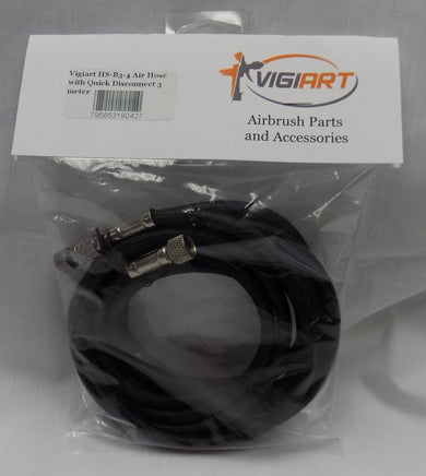 Vigiart HS-B3-4 air hose package showing 1.8m braided hose with quick disconnect, 1/8 BSP fittings, product code 427
