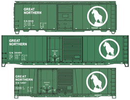 HO Accurail Great Northern Glacier Green 40' and 50' Steel Boxcar 3-Car Set 8181