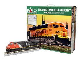 N Kato GE ES44AC "Gevo" and Mixed Freight Starter Set - Canadian National 106-0020